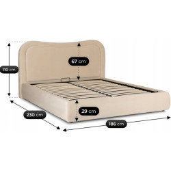 Pat Mebel Elite Haga mecanism de ridicare 160x200 Velour (Cream) Thumb