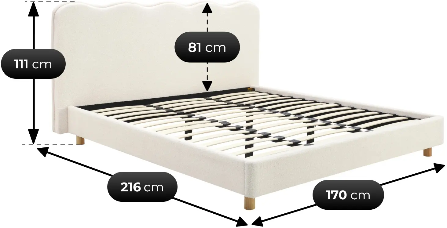 Кровать Mebel Elite Izmir 160x200 Boucle (Cream) - 5