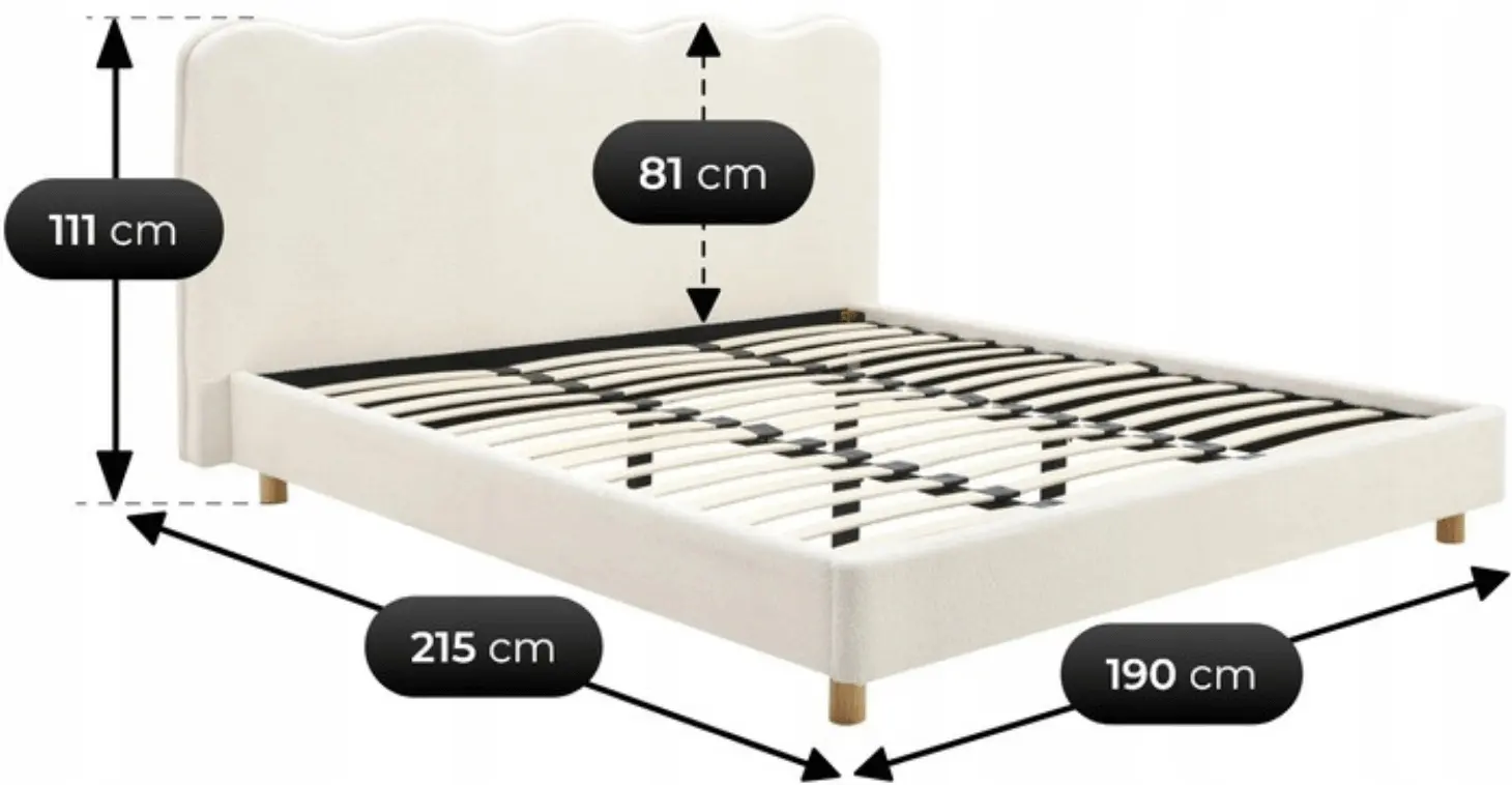 Кровать Mebel Elite Izmir 180x200 Boucle (Cream) - 5