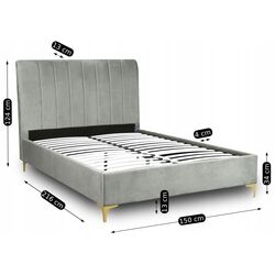 Pat Mebel Elite Lionel 140x200 (Grey/Golden Chrome) Thumb