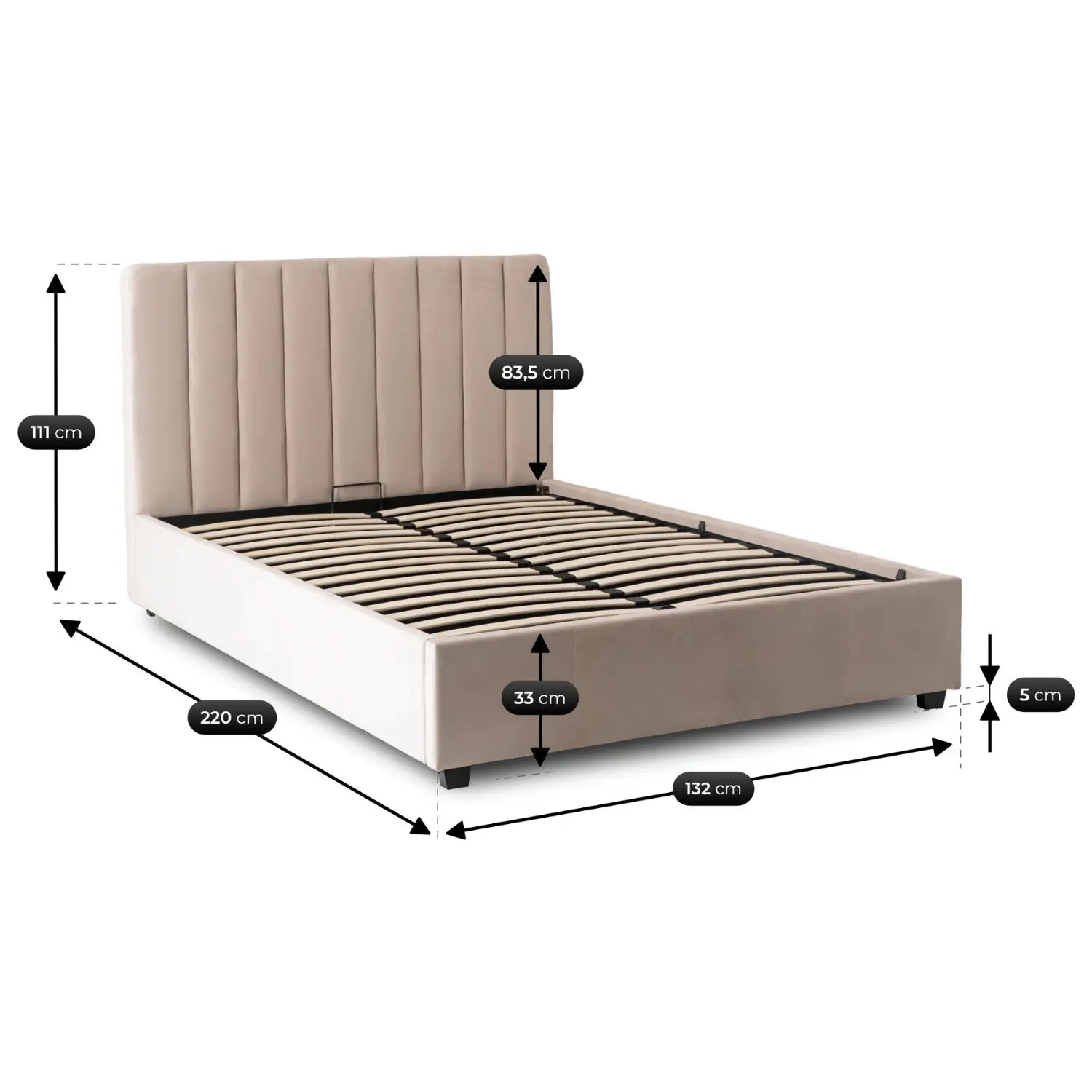 Pat Mebel Elite Mari Velour 120x200 (Cream) - 7