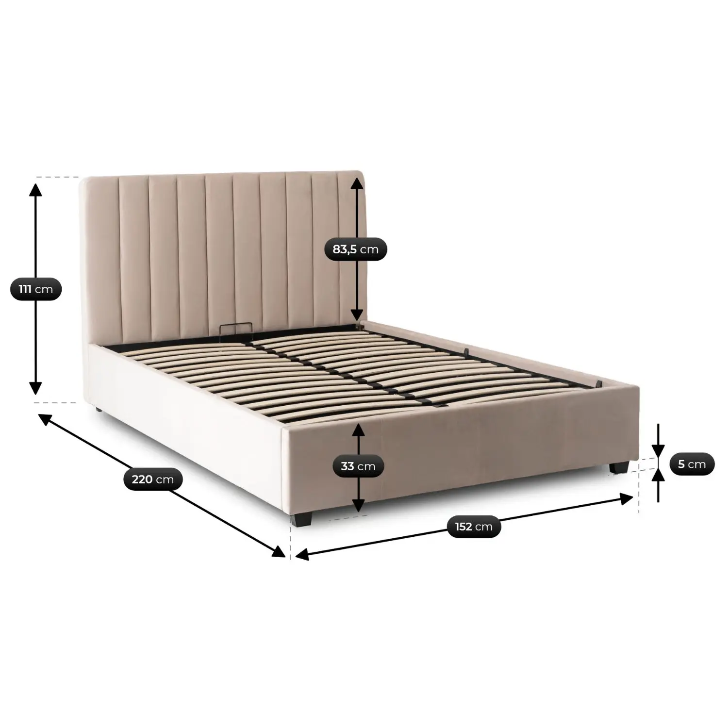 Pat Mebel Elite Mari Velour 140x200 (Cream) - 7