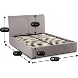 Pat Mebel Elite Marsylia 140x200 cu mecanism de ridicare (Grey) Thumb