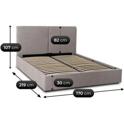 Pat Mebel Elite Marsylia 160x200 cu mecanism de ridicare (Grey) Thumb