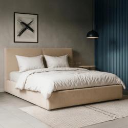 Pat Mebel Elite Marsylia 160x200 Velvet cu mecanism de ridicare (Beige)