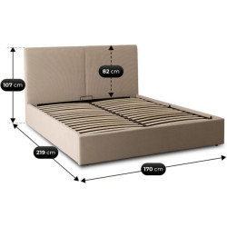 Pat Mebel Elite Marsylia 160x200 Velvet cu mecanism de ridicare (Beige) Thumb