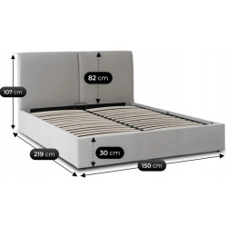 Pat Mebel Elite Marsylia mecanism de ridicare 140x200 Velour (Grey) Thumb
