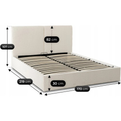 Pat Mebel Elite Marsylia mecanism de ridicare 160x200 Boucle (Cream) Thumb