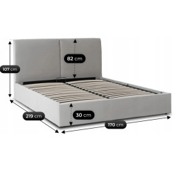 Pat Mebel Elite Marsylia mecanism de ridicare 160x200 Velour (Grey) Thumb