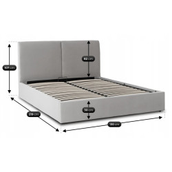 Pat Mebel Elite Marsylia Velour 120x200 (Grey) Thumb