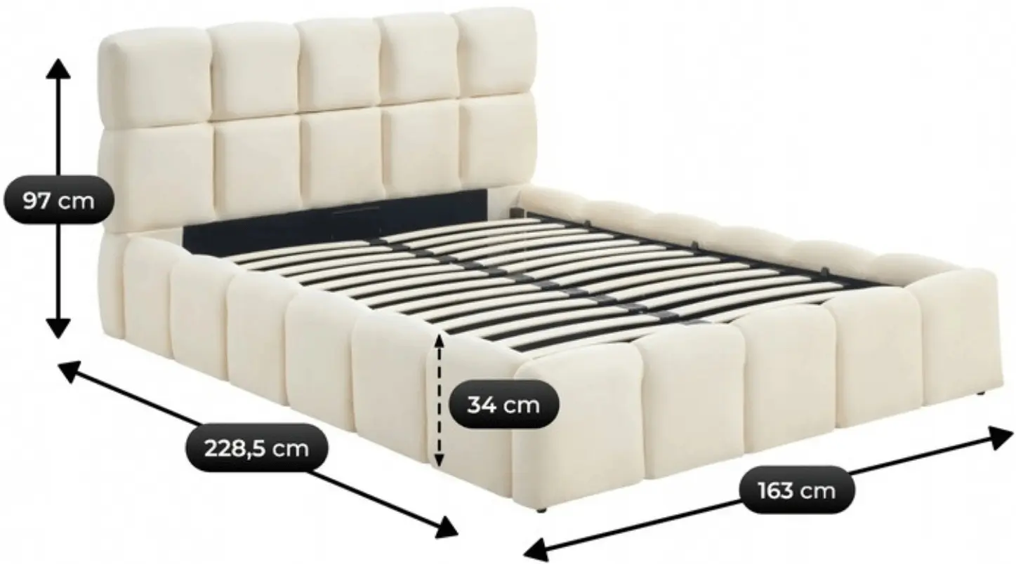 Pat Mebel Elite Muracja mecanism de ridicare 140x200 Velour (Cream) - 3