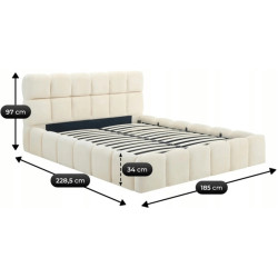 Pat Mebel Elite Muracja mecanism de ridicare 160x200 Velour (Cream) Thumb