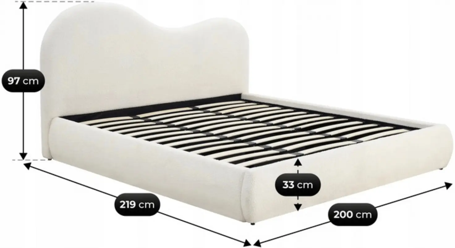 Pat Mebel Elite Talinn mecanism de ridicare 180x200 Boucle (Cream) - 3