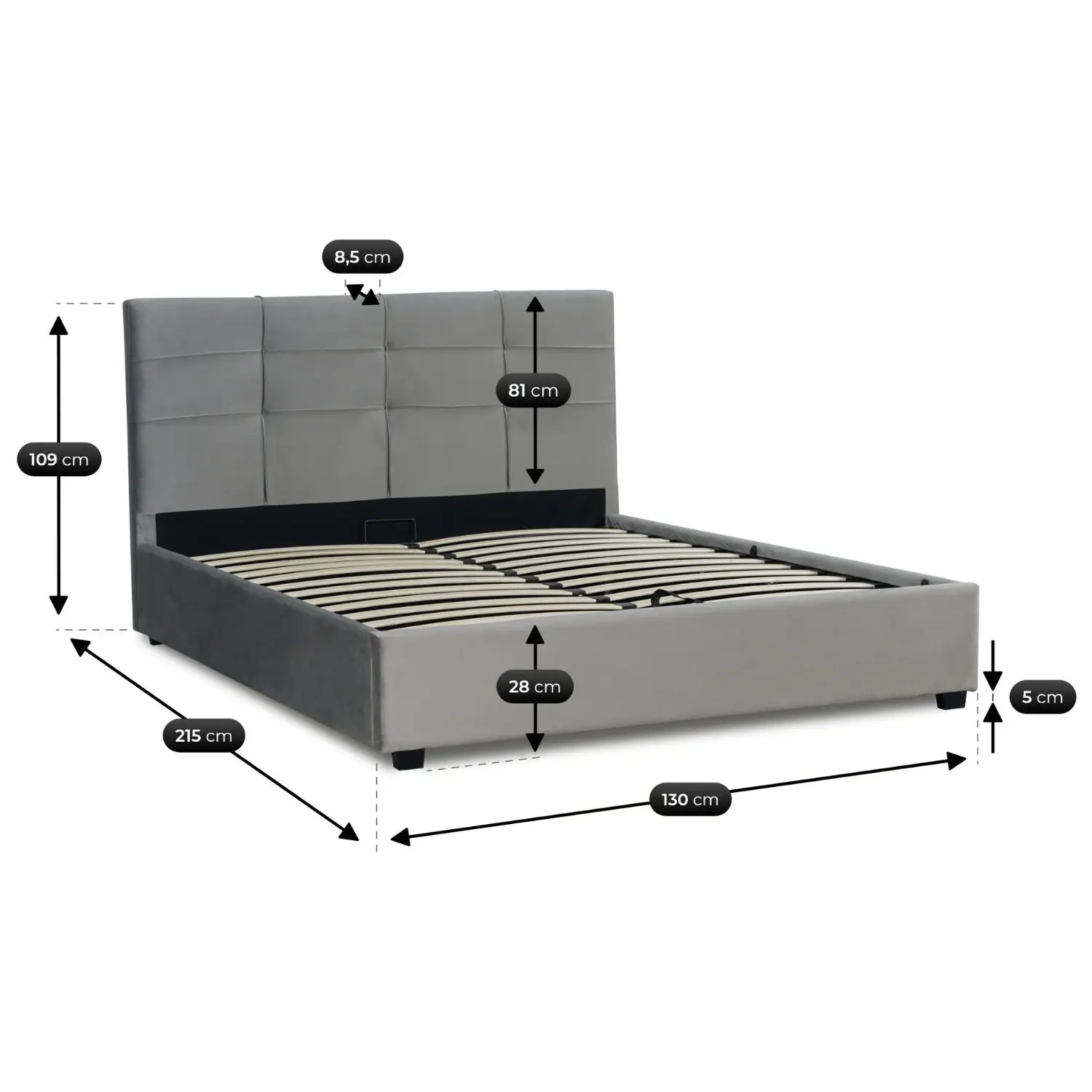 Pat Mebel Elite Tinga Velour 120x200 (Dark Grey) - 10