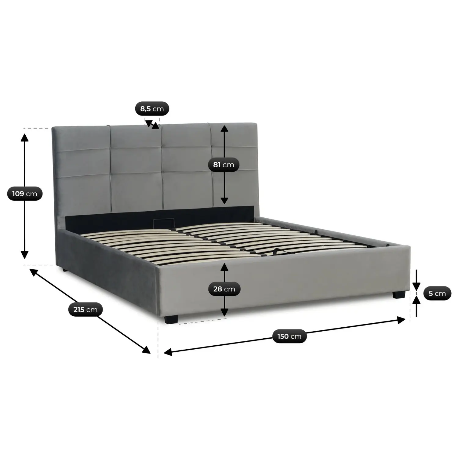 Pat Mebel Elite Tinga Velour 140x200 (Dark Grey) - 10
