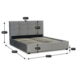 Pat Mebel Elite Tinga Velour 160x200 (Dark Grey) Thumb