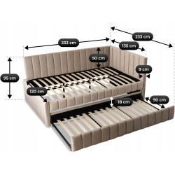 Кровать Mebel Elite Villemo 90/120x200 Velour (Beige) Thumb