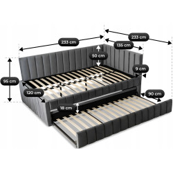 Кровать Mebel Elite Villemo 90/120x200 Velour (Grey) Thumb