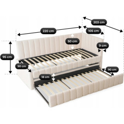Кровать Mebel Elite Villemo 90x200 Boucle (Cream) Thumb