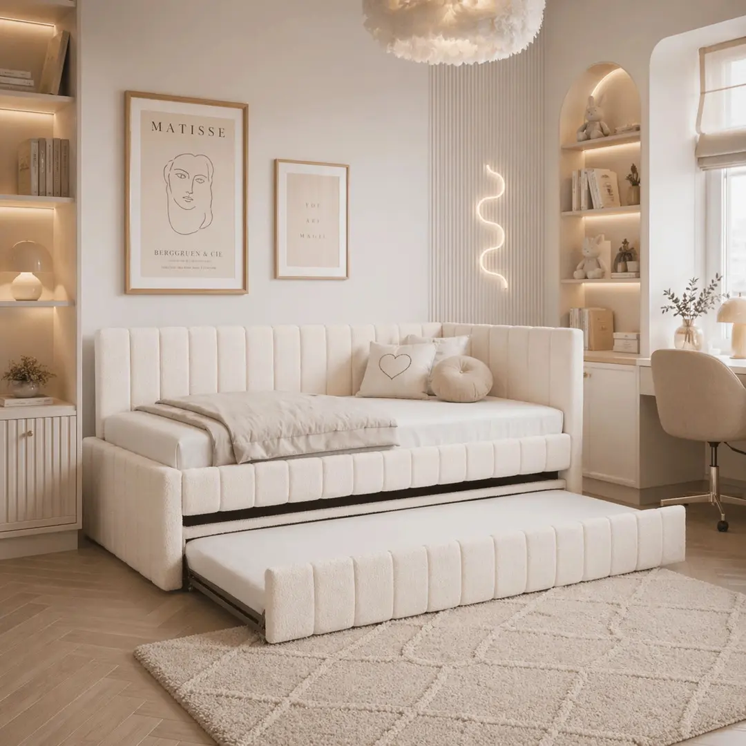 Кровать Mebel Elite Villemo 90x200 Boucle (Cream)