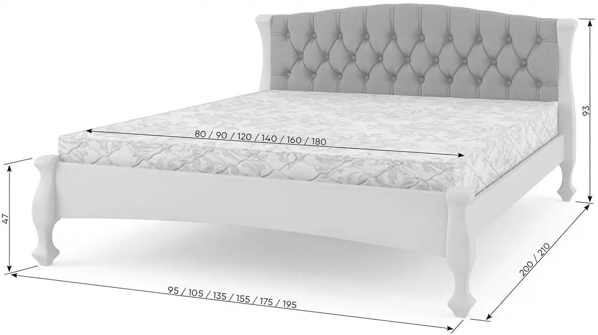 Кровать Mebigrand Ravenna 180x200 Alaska 09 (Cream) - 3