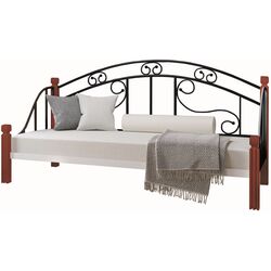 Canapea-pat Металл-Дизайн Orfey 80x190 Black Velvet/Apple Tree (picioruse lemn)