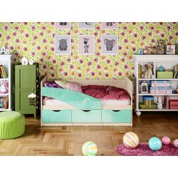 Pat Mif Babochki 80х160 (Turquoise Metallic/Bleached Oak) Thumb