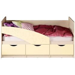 Кровать Миф Бабочки 80х160 (Ваниль/Дуб Беленый)