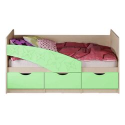 Кровать Миф Бабочки 80х200 (Салатовый/Дуб Беленый)