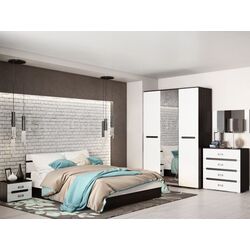 Кровать Миф Ким 140х200 Белый Глянец/Дуб Венге (c подъем. мех) Thumb