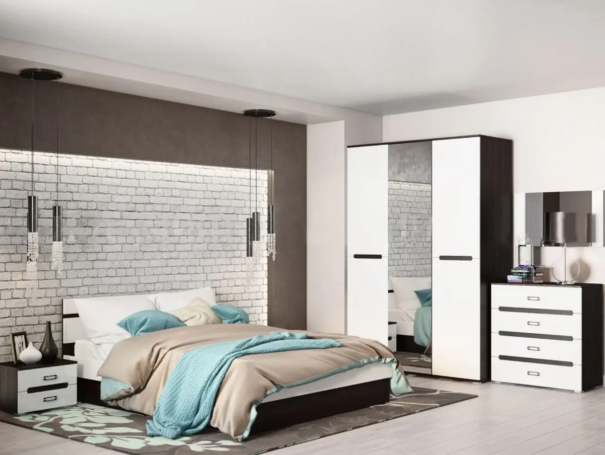 Кровать Миф Ким 140х200 Белый Глянец/Дуб Венге (c подъем. мех) - 3