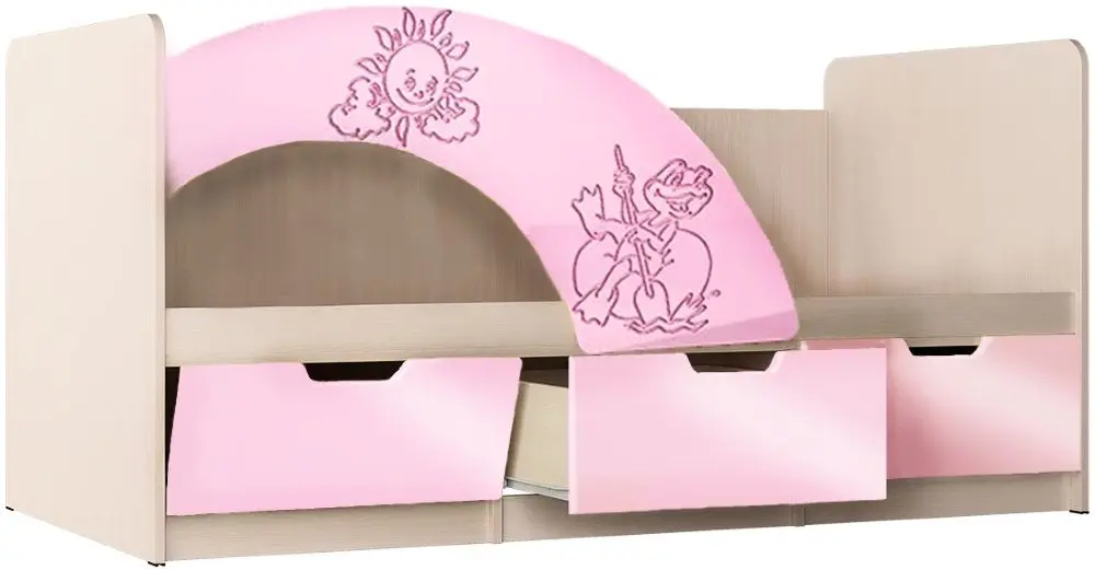 Pat Mif Yunior-3 80х160 (Pink Metallic/Bleached Oak)