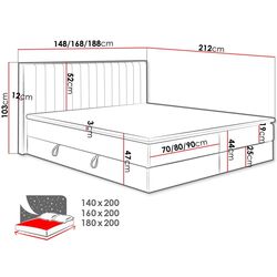 Континентальная кровать Mirjan24 Bibiarko/Harmony 140x200 (Gold Craft Oak/Beige) Thumb