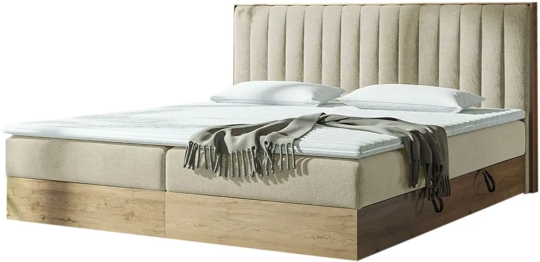 Континентальная кровать Mirjan24 Bibiarko/Harmony 140x200 (Gold Craft Oak/Beige)