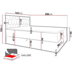 Континентальная кровать Mirjan24 Borneo M24/Top 25 160x200 (Antique Rose) Thumb