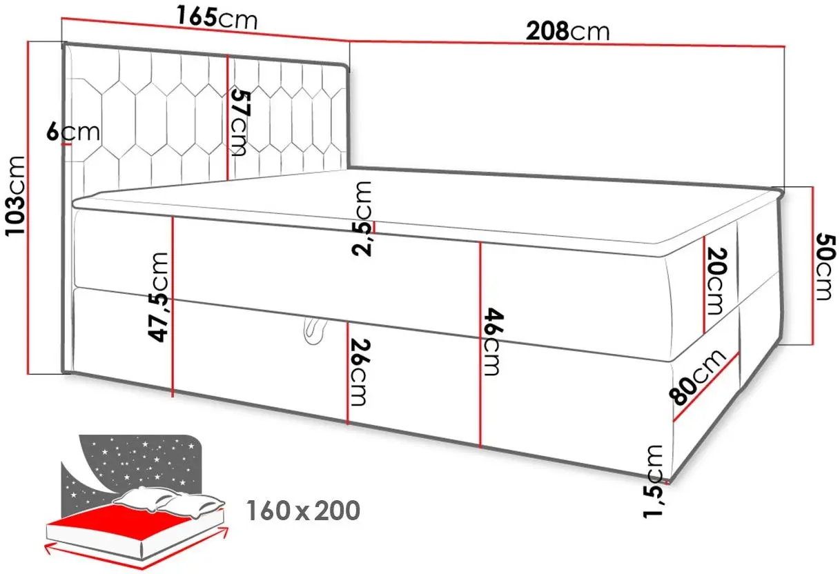 Континентальная кровать Mirjan24 Borneo M24/Top 25 160x200 (Antique Rose) - 2