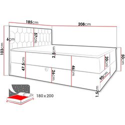 Континентальная кровать Mirjan24 Borneo M24/Top 26 180x200 (Antique Rose) Thumb