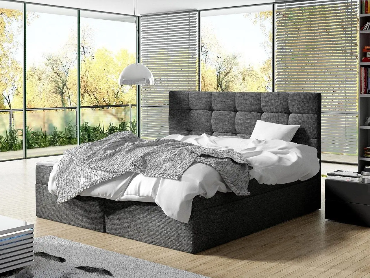 Континентальная кровать Mirjan24 Cinema/Luanda Muna 10 160x200 (Dark Gray)