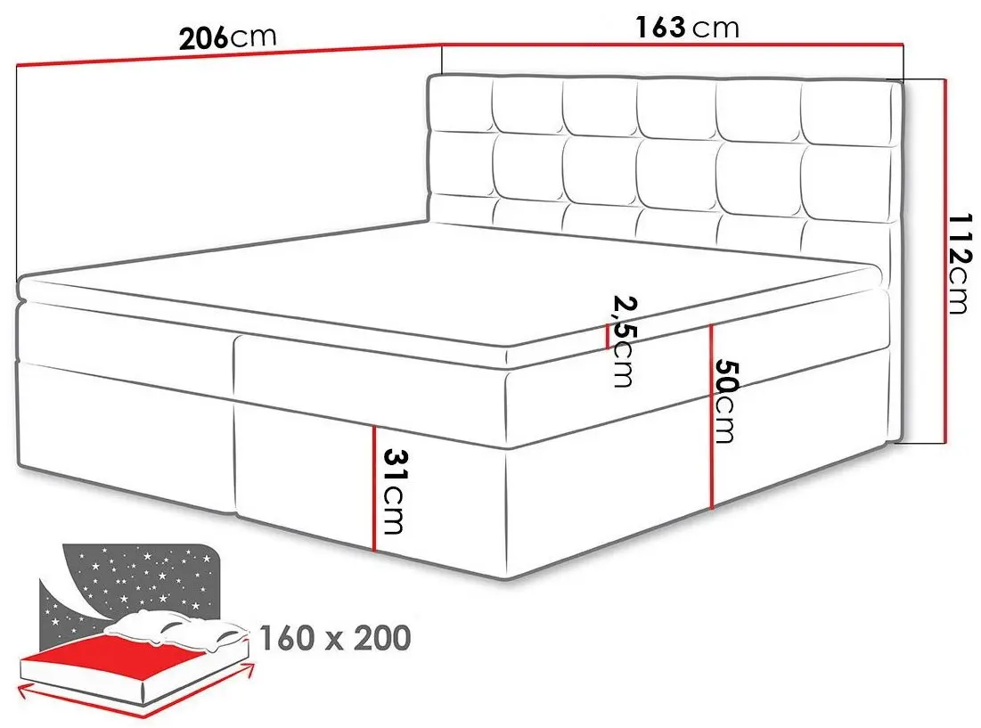 Pat continental Mirjan24 Cinema/Luanda Soft 011 160x200 (Black) - 3