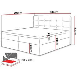 Континентальная кровать Mirjan24 Cinema/Luanda Soft 011 180x200 (Black) Thumb