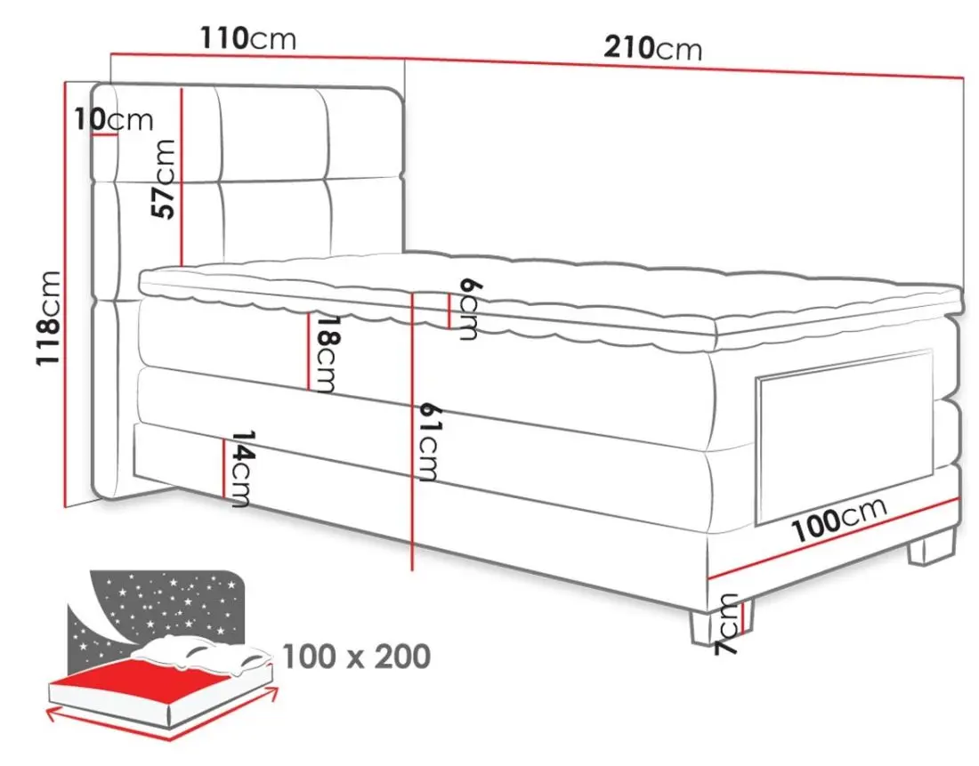 Pat electric Mirjan24 Lofor/Trisy 100x200 (Gray) - 2