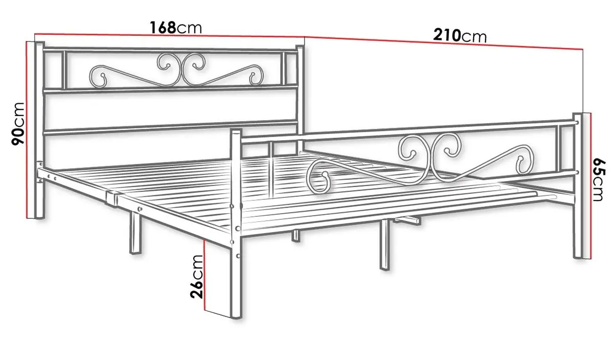 Кровать Mirjan24 Bengrio 0601/MUZ 0601 160x200 (Black) - 6