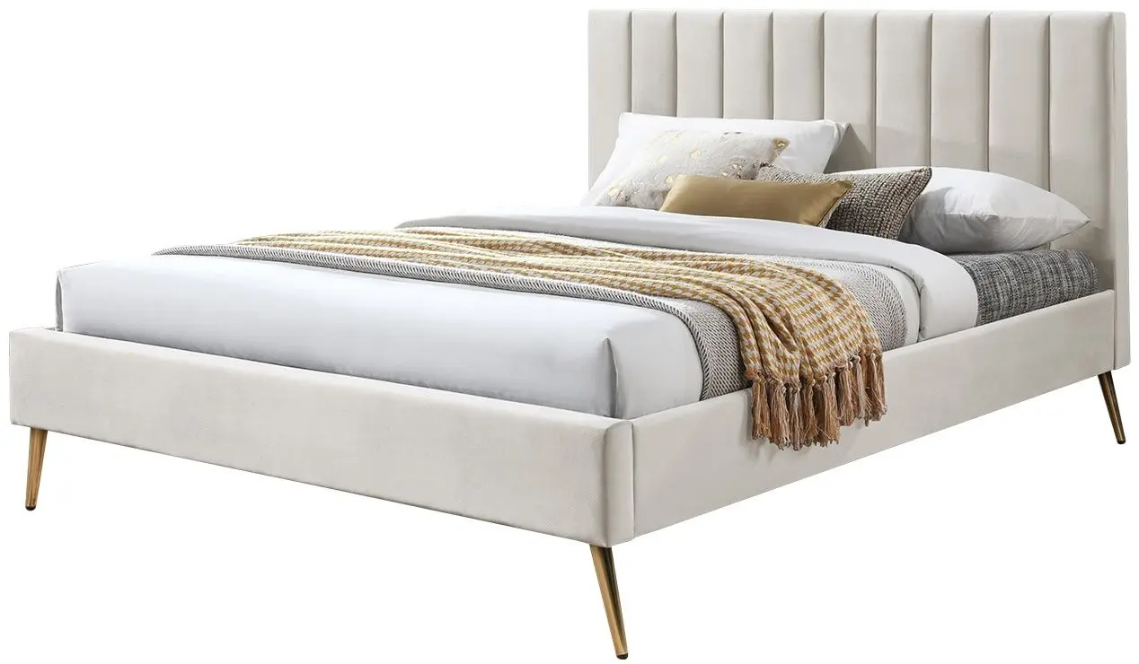 Кровать Mirjan24 Blues/Flavia ламельное основание 140x200 (Beige/Gold) - 3