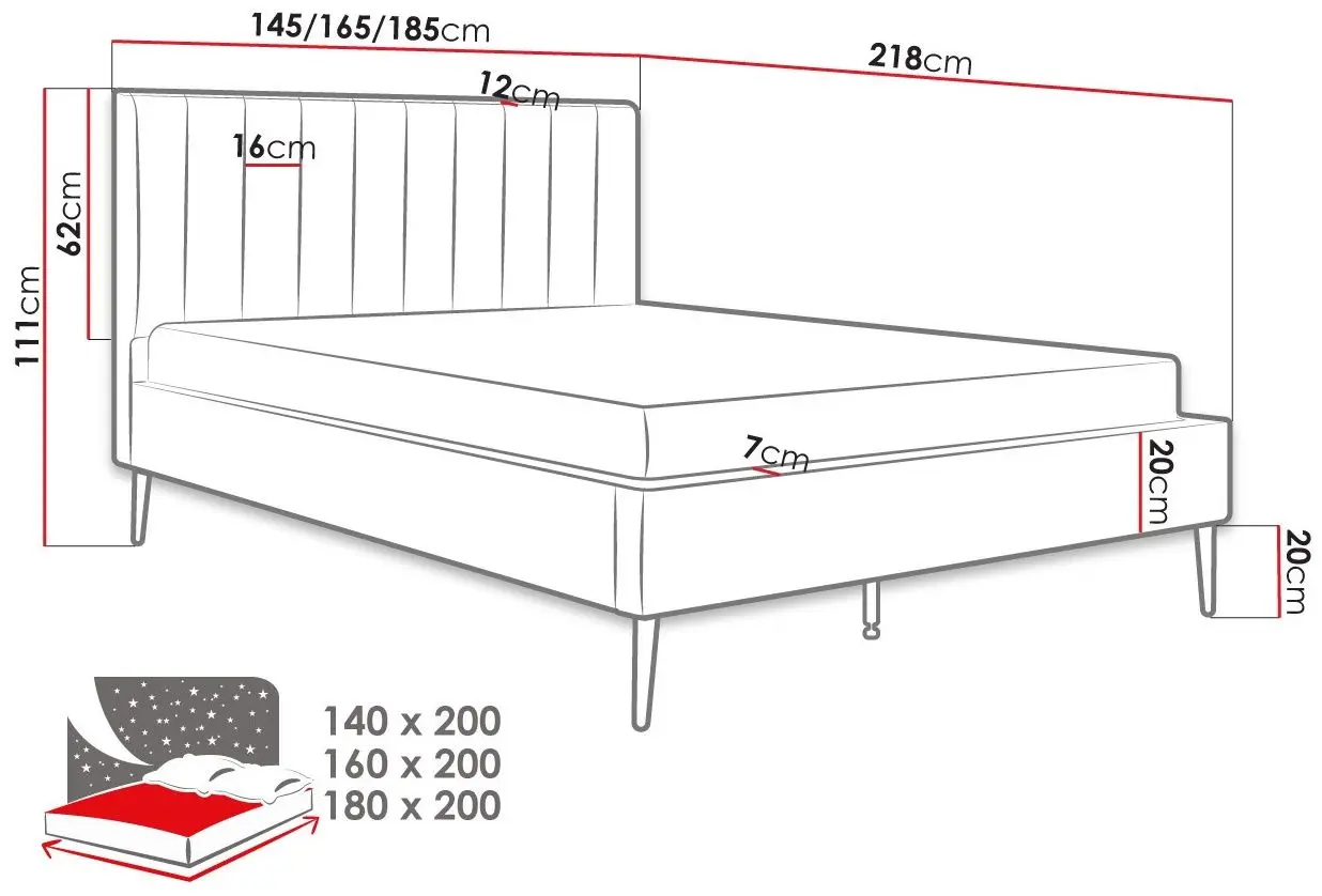 Кровать Mirjan24 Blues/Flavia ламельное основание 140x200 (Gray/Gold) - 2