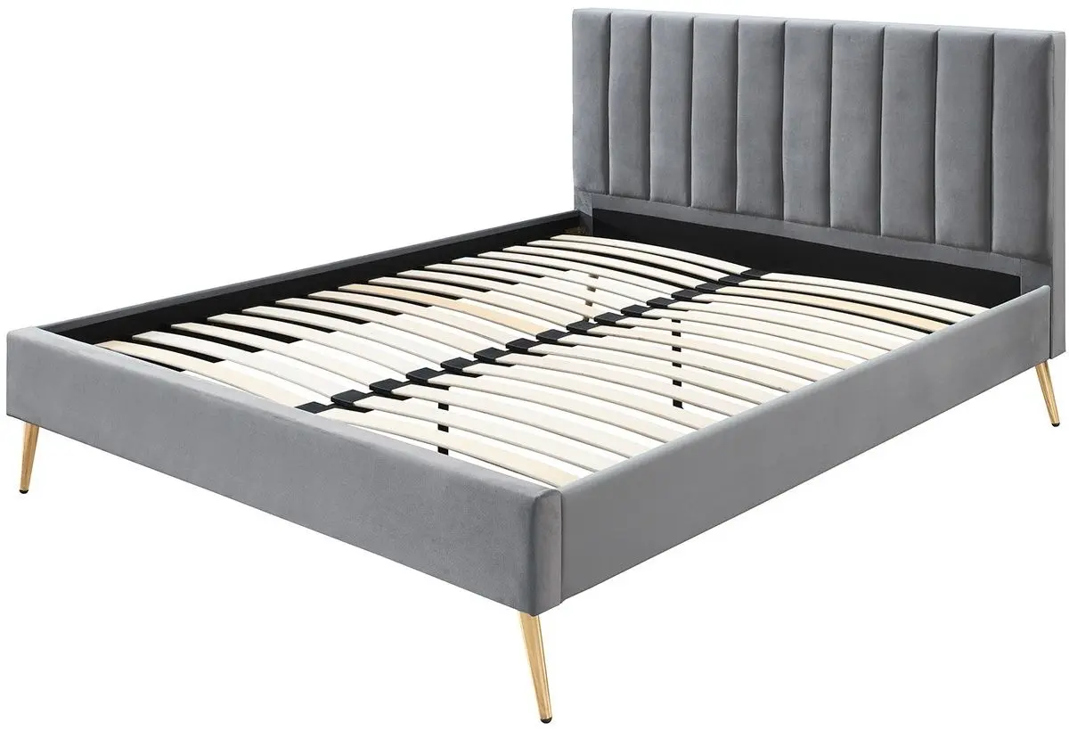 Кровать Mirjan24 Blues/Flavia ламельное основание 140x200 (Gray/Gold) - 4