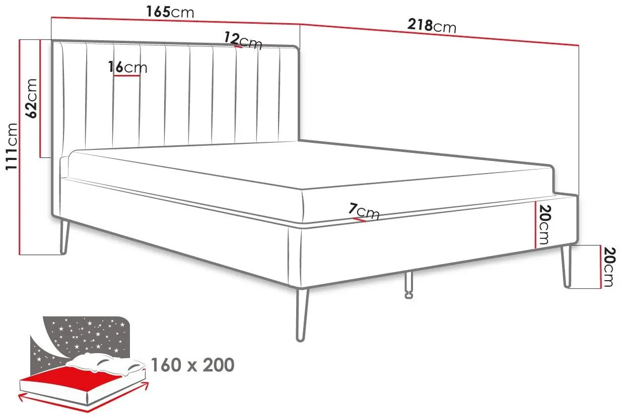 Кровать Mirjan24 Blues/Flavia ламельное основание 160x200 (Beige/Gold) - 2