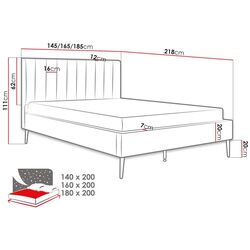 Кровать Mirjan24 Blues/Flavia ламельное основание 180x200 (Gray/Gold) Thumb