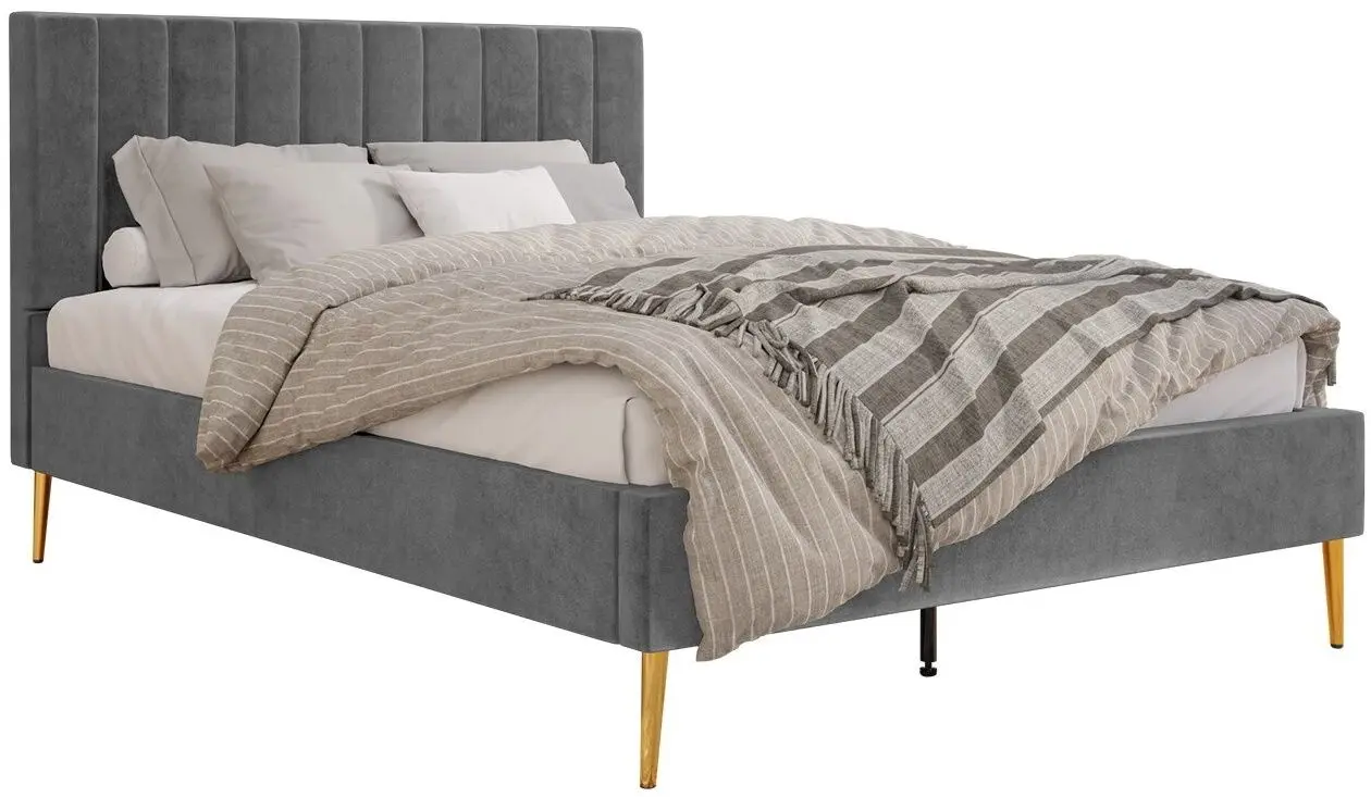 Кровать Mirjan24 Blues/Flavia ламельное основание 180x200 (Gray/Gold) - 3