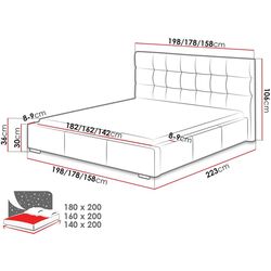 Кровать Mirjan24 Eliza/Dolores 160x200 (White) Thumb