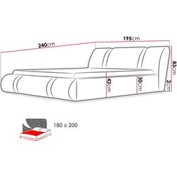 Pat Mirjan24 Gazel/Vegas 180x200 (White/Black) Thumb
